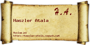 Haszler Atala névjegykártya